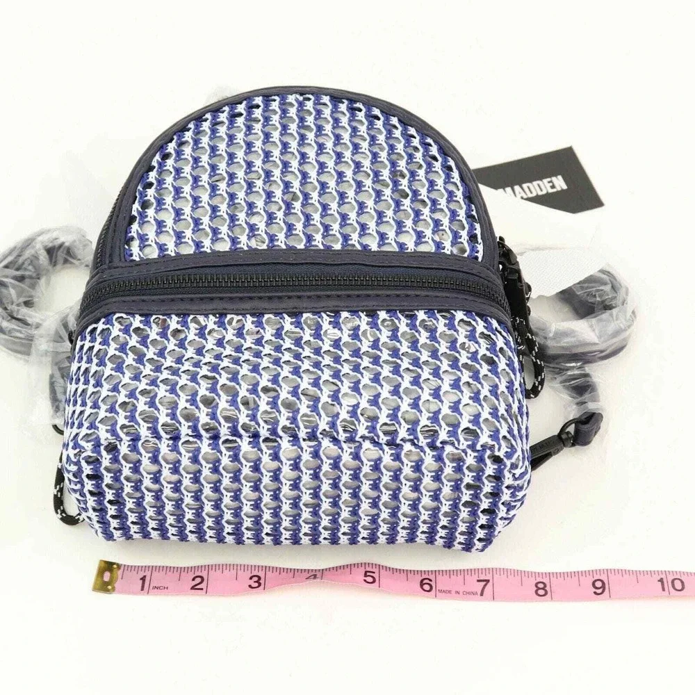 Steve Madden Bmurray Convertible Backpack Womens Blue White Mesh Sporty Modern